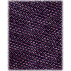 Viola Milano - Pin Dot 3-Fold Grenadine Tie - Navy/Wine - Handmade in Italy - Luxury Exclusive Collection - Avvenice