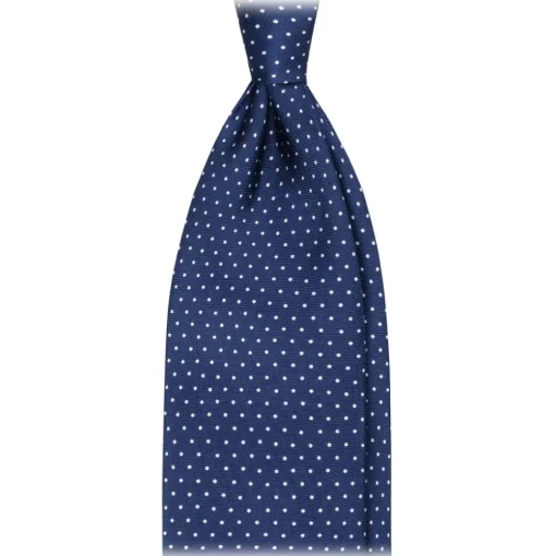 Viola Milano - Pin Dot Selftipped Silk Tie - Blue/White - Handmade in Italy - Luxury Exclusive Collection - Avvenice^ Ties & Bow Ties