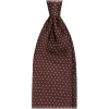 Viola Milano - Pin Dot Selftipped Silk Tie - Brown/White - Handmade in Italy - Luxury Exclusive Collection - Avvenice