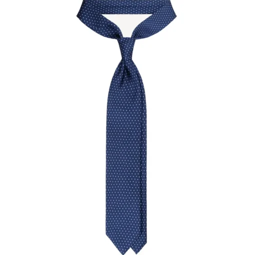 Viola Milano - Pin Dot Selftipped Silk Tie - Blue/White - Handmade in Italy - Luxury Exclusive Collection - Avvenice^ Ties & Bow Ties