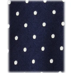 Viola Milano - Polka Dot Handrolled Woven Silk Jacquard Tie - Navy/White - Handmade in Italy - Luxury Exclusive Collection - Avvenice^ Ties & Bow Ties