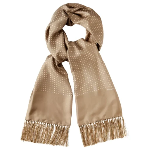Viola Milano - Polka Dot Madder Silk Scarf - Beige - Handmade in Italy - Luxury Exclusive Collection - Avvenice^ Scarves