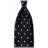 Viola Milano - Polka Dot Selftipped Woven Silk Jacquard Tie - Navy/White - Handmade in Italy - Luxury Exclusive Collection - Avvenice^ Ties & Bow Ties