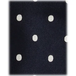 Viola Milano - Polka Dot Selftipped Woven Silk Jacquard Tie - Navy/White - Handmade in Italy - Luxury Exclusive Collection - Avvenice^ Ties & Bow Ties