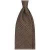 Viola Milano - Prince of Wales Untipped Linen Tie - Beige/Green - Handmade in Italy - Luxury Exclusive Collection - Avvenice