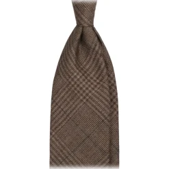Viola Milano - Prince of Wales Untipped Linen Tie - Beige/Green - Handmade in Italy - Luxury Exclusive Collection - Avvenice