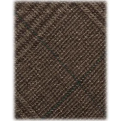 Viola Milano - Prince of Wales Untipped Linen Tie - Beige/Green - Handmade in Italy - Luxury Exclusive Collection - Avvenice