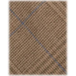 Viola Milano - Prince of Wales Untipped Linen Tie - Beige/Blue - Handmade in Italy - Luxury Exclusive Collection - Avvenice^ Ties & Bow Ties