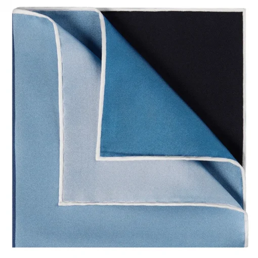 Viola Milano - Printed Polka Dot Silk Pocket Square - Navy Shades - Handmade in Italy - Luxury Exclusive Collection - Avvenice