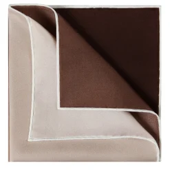 Viola Milano - Printed Solid Silk Pocket Square - Brown Shades - Handmade in Italy - Luxury Exclusive Collection - Avvenice^ Ties & Bow Ties
