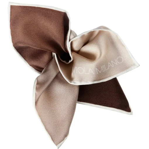 Viola Milano - Printed Solid Silk Pocket Square - Brown Shades - Handmade in Italy - Luxury Exclusive Collection - Avvenice^ Ties & Bow Ties