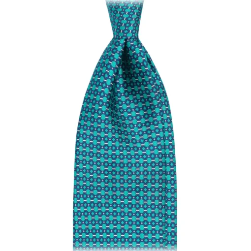 Viola Milano - Roman Chain Selftipped Italian Silk Tie - Turqouise Mix - Handmade in Italy - Luxury Exclusive Collection - Avvenice^ Ties & Bow Ties