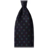 Viola Milano - Rosette Pattern Selftipped Silk Tie - Navy - Handmade in Italy - Luxury Exclusive Collection - Avvenice^ Ties & Bow Ties