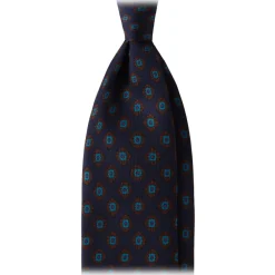 Viola Milano - Rosette Pattern Selftipped Silk Tie - Navy - Handmade in Italy - Luxury Exclusive Collection - Avvenice^ Ties & Bow Ties