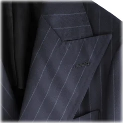 Viola Milano - Sartorial Double Breasted Suit - Navy Chalk Stripe - Handmade in Italy - Luxury Exclusive Collection - Avvenice^ Jackets