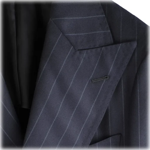 Viola Milano - Sartorial Double Breasted Suit - Navy Chalk Stripe - Handmade in Italy - Luxury Exclusive Collection - Avvenice^ Jackets