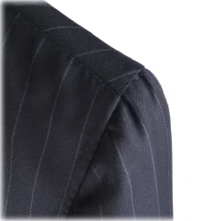 Viola Milano - Sartorial Double Breasted Suit - Navy Chalk Stripe - Handmade in Italy - Luxury Exclusive Collection - Avvenice^ Jackets