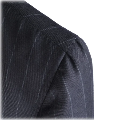 Viola Milano - Sartorial Double Breasted Suit - Navy Chalk Stripe - Handmade in Italy - Luxury Exclusive Collection - Avvenice^ Jackets