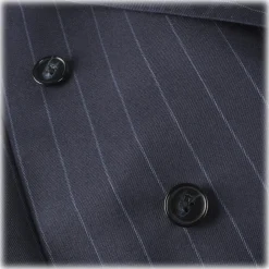 Viola Milano - Sartorial Double Breasted Suit - Navy Chalk Stripe - Handmade in Italy - Luxury Exclusive Collection - Avvenice^ Jackets