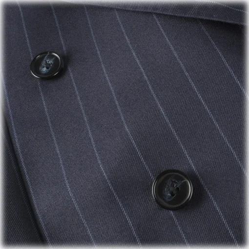 Viola Milano - Sartorial Double Breasted Suit - Navy Chalk Stripe - Handmade in Italy - Luxury Exclusive Collection - Avvenice^ Jackets