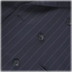 Viola Milano - Sartorial Double Breasted Suit - Navy Chalk Stripe - Handmade in Italy - Luxury Exclusive Collection - Avvenice^ Jackets