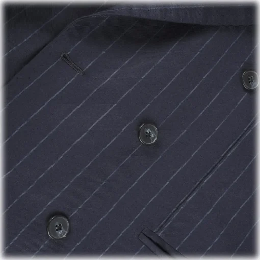 Viola Milano - Sartorial Double Breasted Suit - Navy Chalk Stripe - Handmade in Italy - Luxury Exclusive Collection - Avvenice^ Jackets