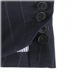 Viola Milano - Sartorial Double Breasted Suit - Navy Chalk Stripe - Handmade in Italy - Luxury Exclusive Collection - Avvenice^ Jackets