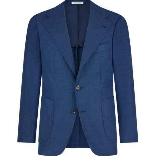 Viola Milano - Sartorial Half-lined Hopsack Blazer - Royal Blue - Handmade in Italy - Luxury Exclusive Collection - Avvenice