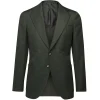 Viola Milano - Sartorial Half-lined Wool/Silk Blazer - Green - Handmade in Italy - Luxury Exclusive Collection - Avvenice^ Jackets