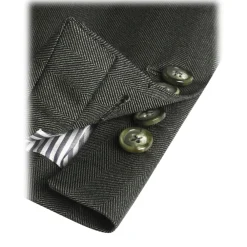 Viola Milano - Sartorial Half-lined Wool/Silk Blazer - Green - Handmade in Italy - Luxury Exclusive Collection - Avvenice^ Jackets