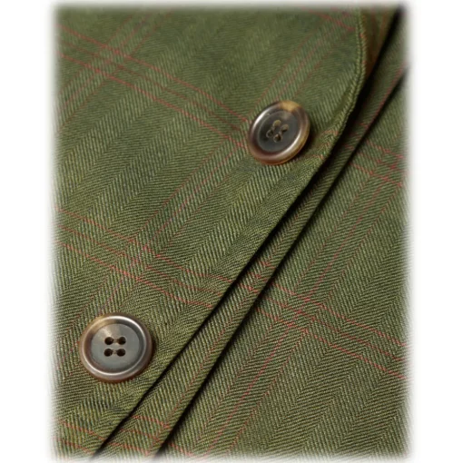 Viola Milano - Sartorial Half-lined Limited Sports Club Blazer - Green Check - Handmade in Italy - Luxury Exclusive Collection - Avvenice^ Jackets