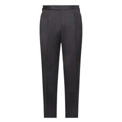 Viola Milano - Sartorial Wool Pants with Side Adjusters - Mid Grey - Handmade in Italy - Luxury Exclusive Collection - Avvenice