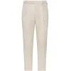 Viola Milano - Single Pleated Sartorial Cotton Pants Side Adjusters - Ivory - Handmade in Italy - Luxury Exclusive Collection - Avvenice^ Trousers