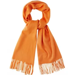 Viola Milano - Solid 100% Zibellino Cashmere Scarf - Orange - Handmade in Italy - Luxury Exclusive Collection - Avvenice^ Scarves