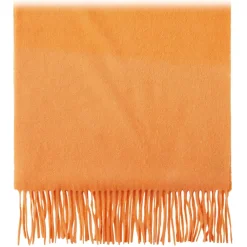 Viola Milano - Solid 100% Zibellino Cashmere Scarf - Orange - Handmade in Italy - Luxury Exclusive Collection - Avvenice^ Scarves