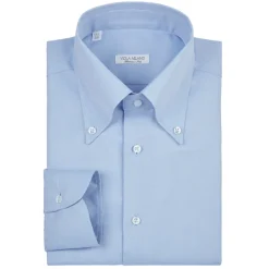 Viola Milano - Solid Carlo Riva Popline Doppio Button-Down Shirt - Light Blue - Handmade in Italy - Luxury Exclusive Collection - Avvenice^ Shirts