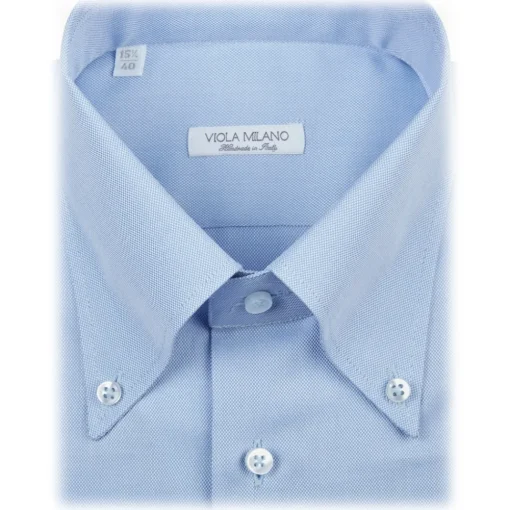 Viola Milano - Solid Carlo Riva Popline Doppio Button-Down Shirt - Light Blue - Handmade in Italy - Luxury Exclusive Collection - Avvenice^ Shirts