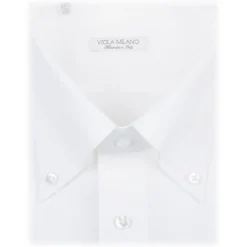 Viola Milano - Solid Carlo Riva Popline Doppio Button-Down Shirt - White - Handmade in Italy - Luxury Exclusive Collection - Avvenice