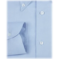 Viola Milano - Solid Carlo Riva Popline Doppio Button-Down Shirt - Light Blue - Handmade in Italy - Luxury Exclusive Collection - Avvenice^ Shirts