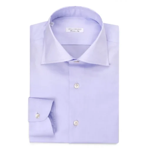 Viola Milano - Solid Color Shirt - Viola Blue - Handmade in Italy - Luxury Exclusive Collection - Avvenice^ Shirts