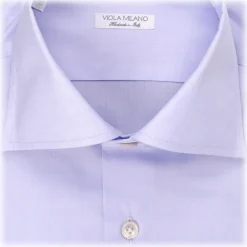 Viola Milano - Solid Color Shirt - Viola Blue - Handmade in Italy - Luxury Exclusive Collection - Avvenice^ Shirts