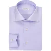 Viola Milano - Solid Handmade Cutaway-Collar Shirt - Purple Blue - Handmade in Italy - Luxury Exclusive Collection - Avvenice