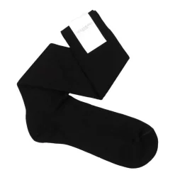 Viola Milano - Solid Over-the-Calf Socks - Black - Handmade in Italy - Luxury Exclusive Collection - Avvenice^ Accessories