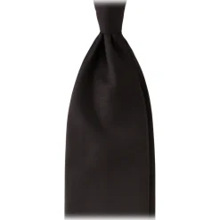 Viola Milano - Solid Woven Selftipped Silk Tie - Black - Handmade in Italy - Luxury Exclusive Collection - Avvenice