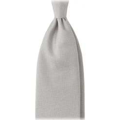 Viola Milano - Solid Woven Selftipped Silk Tie - Silver II - Handmade in Italy - Luxury Exclusive Collection - Avvenice^ Ties & Bow Ties