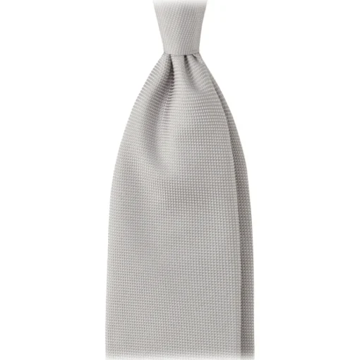 Viola Milano - Solid Woven Selftipped Silk Tie - Silver II - Handmade in Italy - Luxury Exclusive Collection - Avvenice^ Ties & Bow Ties