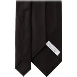 Viola Milano - Solid Woven Selftipped Silk Tie - Black - Handmade in Italy - Luxury Exclusive Collection - Avvenice