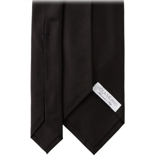 Viola Milano - Solid Woven Selftipped Silk Tie - Black - Handmade in Italy - Luxury Exclusive Collection - Avvenice
