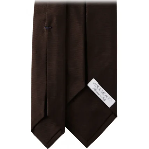 Viola Milano - Solid Woven Selftipped Silk Tie - Brown - Handmade in Italy - Luxury Exclusive Collection - Avvenice^ Ties & Bow Ties