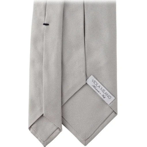 Viola Milano - Solid Woven Selftipped Silk Tie - Silver II - Handmade in Italy - Luxury Exclusive Collection - Avvenice^ Ties & Bow Ties